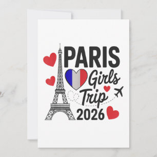 Convite Viagem de Meninas Sassy Paris 2026 Férias Reunião