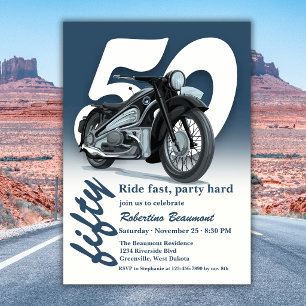 Convite Viagem de Moto Clássica Rapidamente 50º Aniversári
