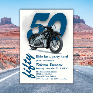 Convite Viagem de Moto Clássica Rapidamente 50º Aniversári