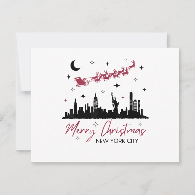 Convite Viagem de Natal para Nova York, Feliz Natal Nova  (Frente)