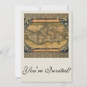 Convite Viagem do Mapa Mundial Antiquado Ortelius Europa