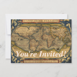 Convite Viagem do Mapa Mundial Antiquado Ortelius Europa