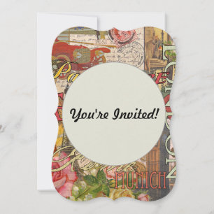 Convite Viagem Europeu Vintage Londres Paris