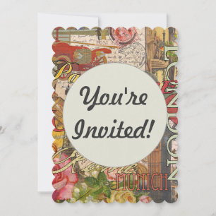 Convite Viagem Europeu Vintage Londres Paris