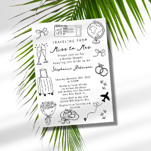 Convite Viagem Retro: do Chuveiro de Noiva Miss para Mrs