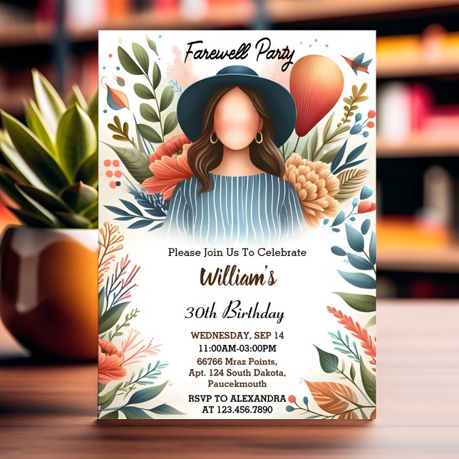 Convite Viagem Surprise Globe Farewell aniversário de 30 a (Criador carregado)