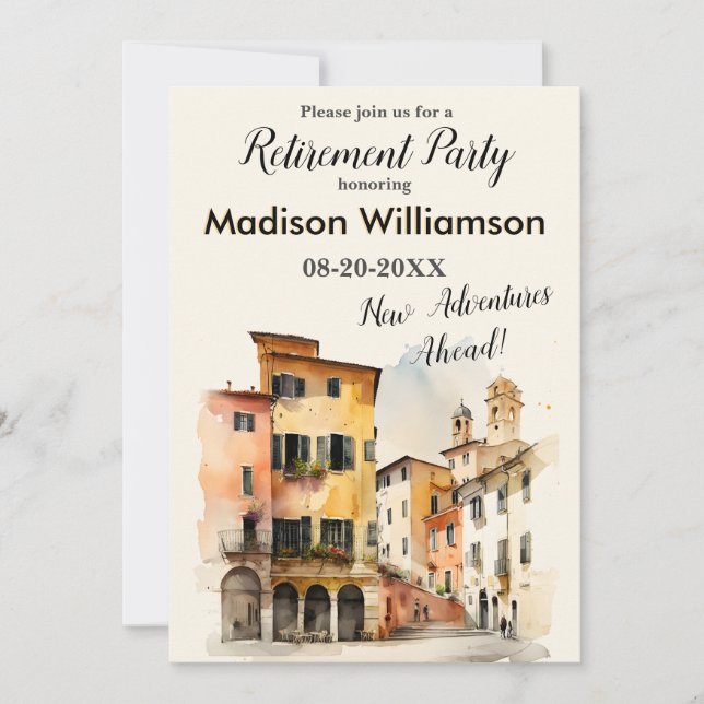Convite Viagem Theme Retirement Party (Frente)
