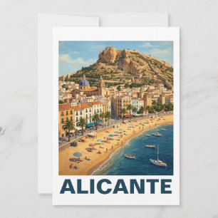 Convite Viagem Turística Vintage Alicante Espanha