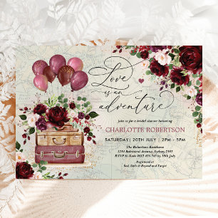 Convite Viagens vintage Chá de panela Love é uma aventur