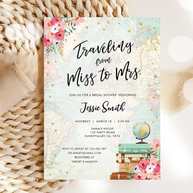 Convite Viajando da Senhorita para a Sra. Adventure Chá de (Criador carregado)