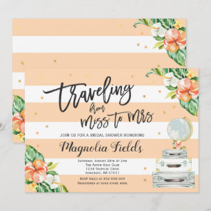 Convite Viajando De Miss A Sra. Chá de panela Convidar