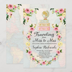 Convite Viajar De Senhorita Para Sra. Chá de panela Convi