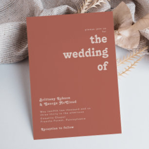 Convite Vibes de Retro Simples   Antiga Rosa O Casamento D