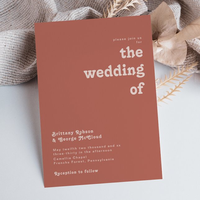 Convite Vibes de Retro Simples | Antiga Rosa O Casamento D (Criador carregado)