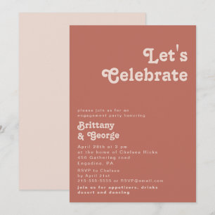 Convite Vibes de Retro Simples   Celebração de Vamos ant