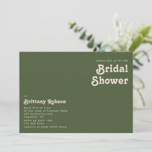 Convite Vibes de Retro Simples   Chá de panela verde-azeit