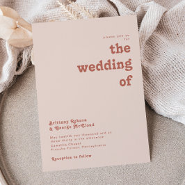 Convite Vibes de Retro Simples | Rosa Esbranquiçada O Casa