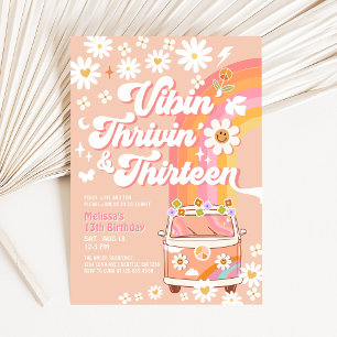 Convite Vibin' Thrivin' E Treze Groovy Aniversário de 13 A