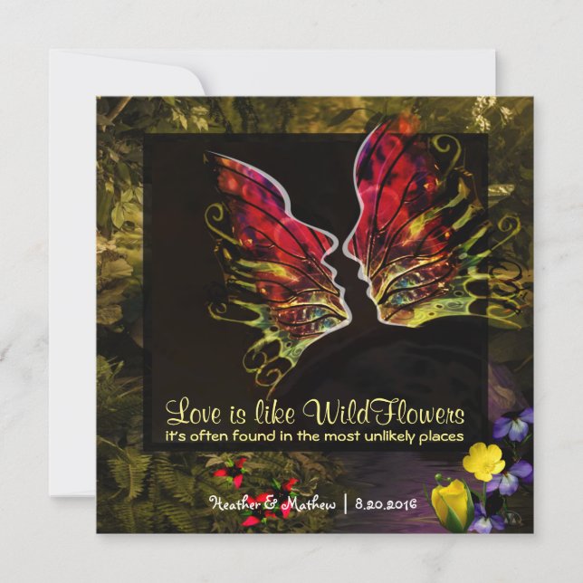 Convite Vibração de Abstrato de flor selvagem (Frente)