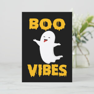 Convite Vibrações de Boo - Halloween Engraçado 2022