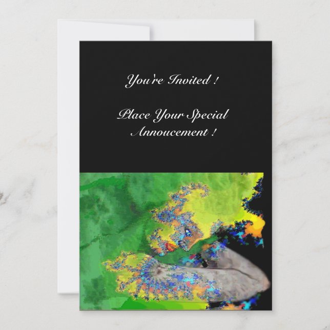 Convite VIBRAÇÕES DE MATÉRIA, amarelo-esverdeado (Frente)