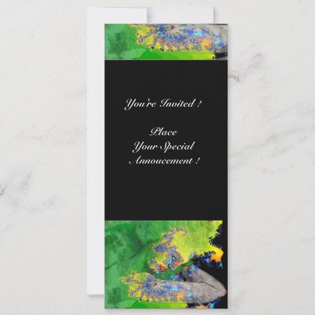 Convite VIBRAÇÕES DE MATÉRIA, amarelo-esverdeado (Frente)