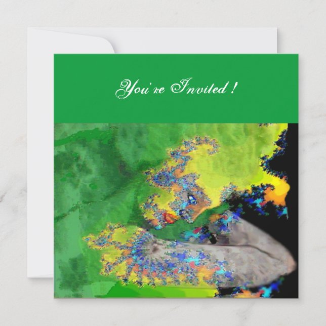 Convite VIBRAÇÕES DE MATÉRIA, amarelo-esverdeado (Frente)