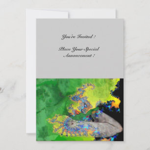 Convite VIBRAÇÕES DE MATÉRIA , cinzas amarelas verdes e ne