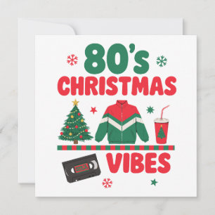 Convite Vibrações de Natal dos Anos 80 Nostalgia Retro Jaq