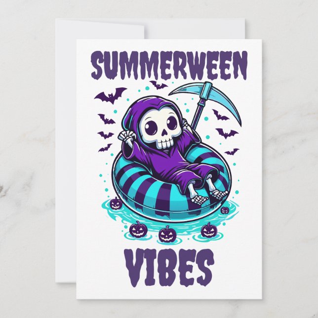 Convite Vibrações de Summerween – Ceifador Relaxado (Frente)
