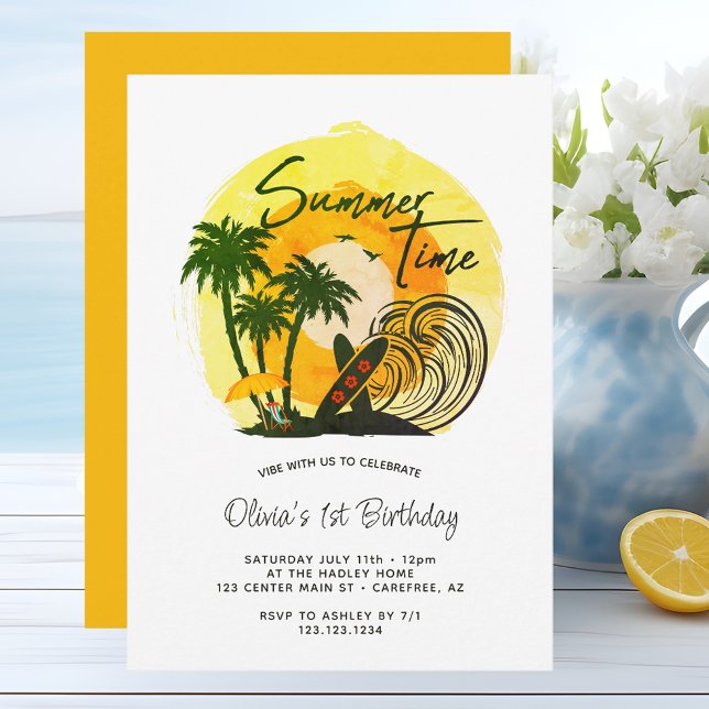 Convite Vibrações de Verão 1º Aniversário (Criador carregado)