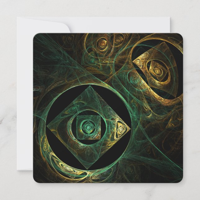 Convite Vibrações Mágicas Projeto de Arte Fractal Abstrata (Frente)