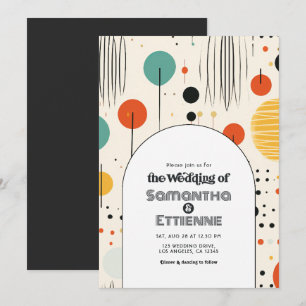 Convite Vibrações Retrô Groovy de Casamento