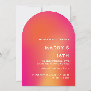 Convite Vibrant 16th Birthday Invitation Modelo