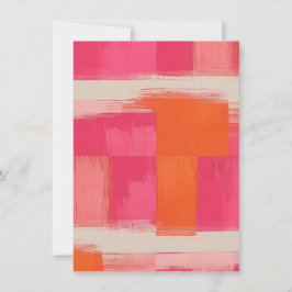 Convite Vibrant Brushstroke Geometric Pattern – Pink & Ora