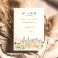 Vibrant Los Angeles Skyline Save-the-Date