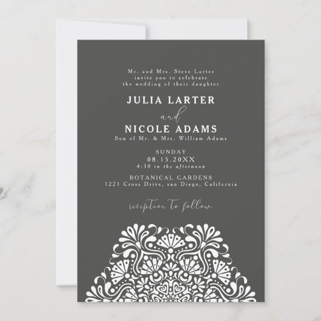 Convite Vibrant Mexican Fiesta Rainbow Mandala Wedding (Frente)