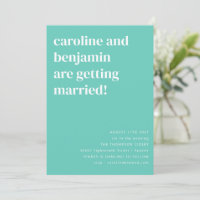 Vibrant Mint Aqua Teal Clean Modern Casamento