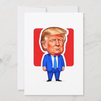 Convite Vibrant Pop‑Art Trump Caricature