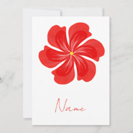 Convite Vibrant Red Petal Bloom - Minimalist Floral Art