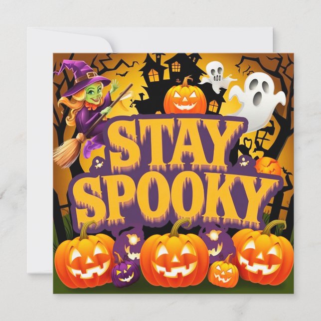 Convite Vibrant Stay Spooky halloween (Frente)