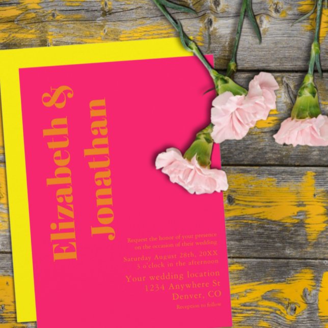 Convite Vibrant Sunrise Minimalist Mix & Match Wedding (Criador carregado)