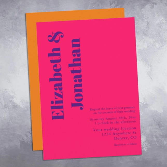 Convite Vibrant Sunrise Minimalist Mix & Match Wedding (Criador carregado)