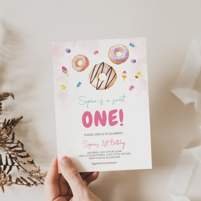 Convite Vibrant Sweet One Birthday (Criador carregado)