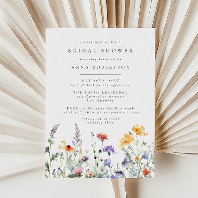 Convite Vibrant Watercolor Floral Bridal Shower Invitation (Criador carregado)