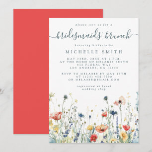 Convite Vibrant Wildflower Bridesmaids Brunch