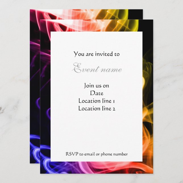 Convite Vibrant Yellow Orange Abstrato Smoite Invite (Frente/Verso)