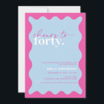 Convite Vibrante Saúde para Festa de Quarenta aniversário<br><div class="desc">Este convite de festas vibrante é perfeito para uma festa de aniversário moderna. O simples design apresenta fundo azul-céu com borda ondulada. Personalizável em qualquer cor. Mantenha o design mínimo e elegante, como está, ou personalize-o adicionando seus próprios gráficos e trabalhos de arte. Para personalização mais avançada deste design, por...</div>