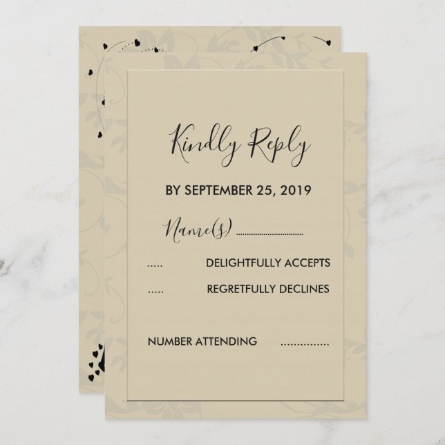 Convite Vice-VP Romântico Elegante Moderno (Frente/Verso)