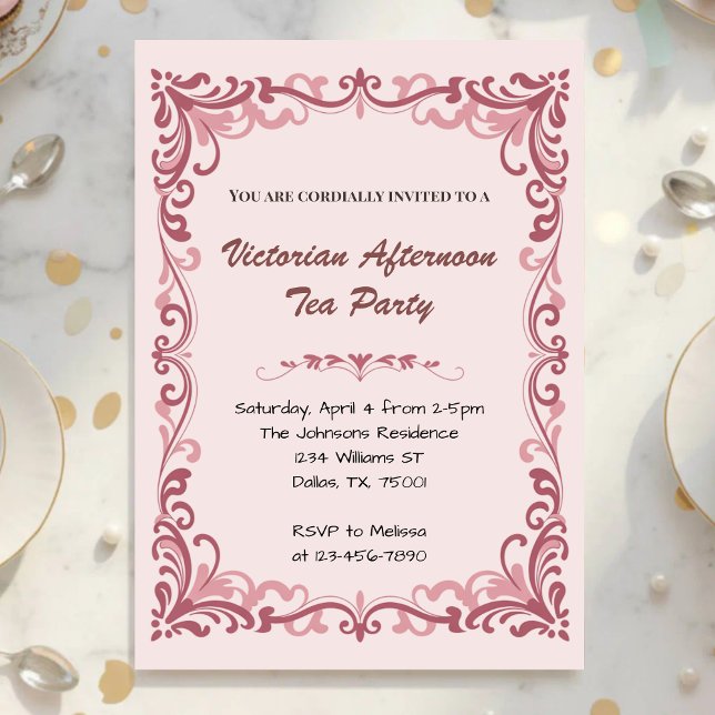 Convite  Victorian Afternoon Tea Party (Criador carregado)